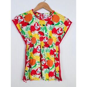 Disney Store Fruit‎ Print Pom Trim Cover Up Beach Pool Summer Fun Size 5/6